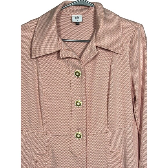 Cabi Take Five Topper Jacket Med Ponte Knit 3/4 Sleeve Preppy Checkered 6023 - Picture 3 of 14